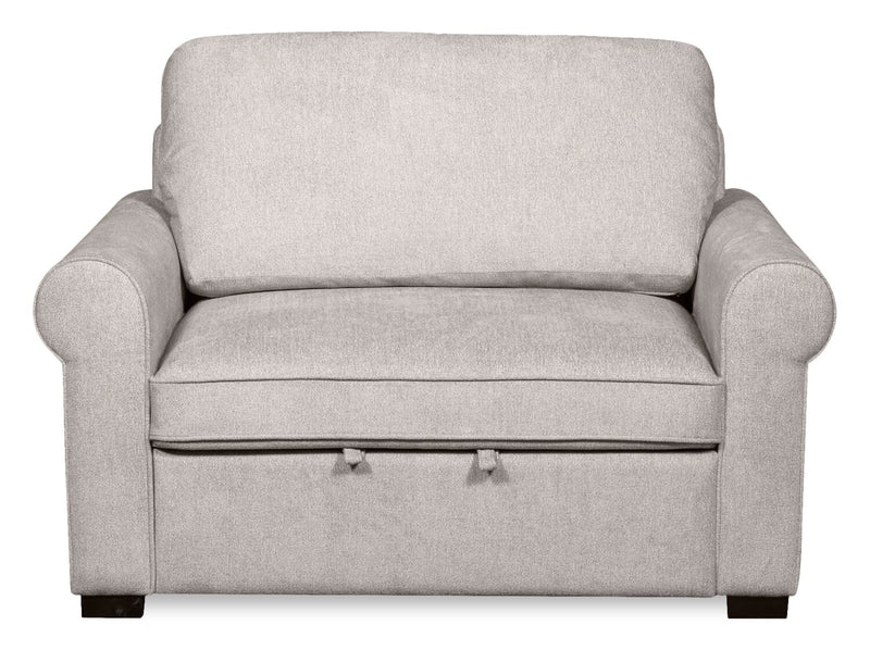 Scott Living Haven 55\" Chenille Fabric Sleeper Chair with Wood Legs - Grey