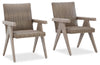 Muskoka Outdoor Patio Set of 2 Chairs - Resin Wicker, UV & Weather Resistant - Beige