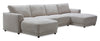 Voyage Modular 4-Piece U-Shaped Fabric Sectional with Removable Back Cushions – Taupe