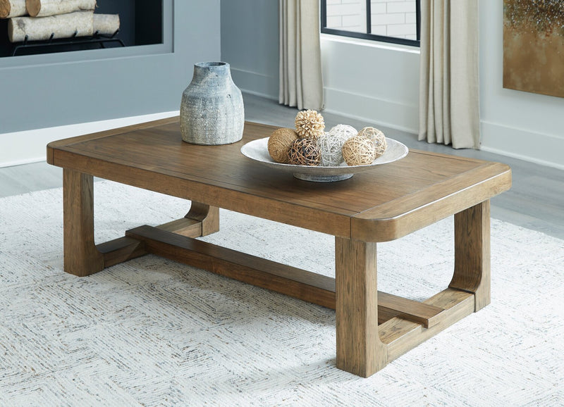Gideon 56” Solid Wood Country-Style Coffee Table - Brown