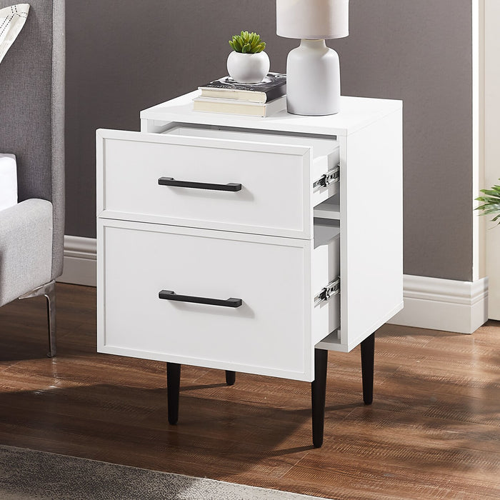 Brax Bedside 2-Drawer Nightstand, 18\"W x 25.75\"H - White