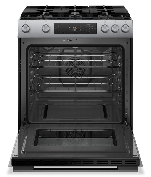 Bosch 30\" 5.8 Cu. Ft. 100 Series Gas Range with Rapid Preheat and Air Fry - Stainless Steel - HGF1050MUC