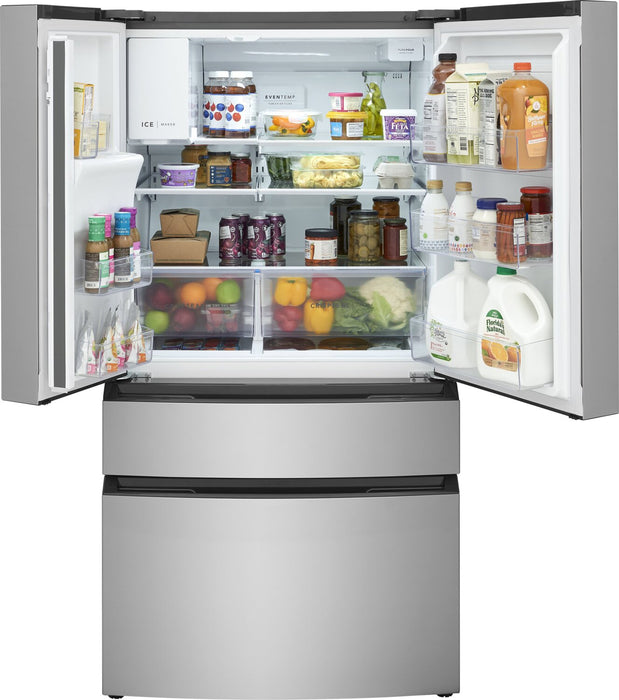 Frigidaire 36” 26 Cu. Ft. 4-Door French Door Refrigerator - Fingerprint Stainless Steel - FRMS2733AV