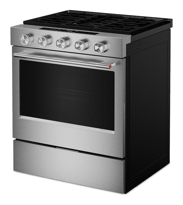 KitchenAid 30\" 5.0 Cu. Ft. Slide-in Gas Range with Convection Modes - Fingerprint Resistant Stainless Steel - KSGS530SPS