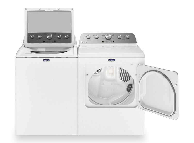Maytag 5.4 Cu. Ft. Top-Load Washer and 7 Cu. Ft. Gas Dryer with Steam - White