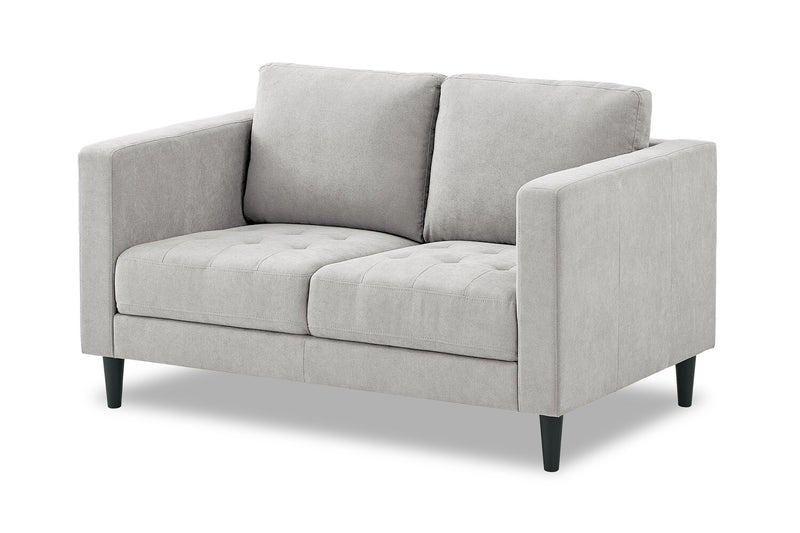 Metro 57\" Fabric Loveseat with Tufted Seat Cushions and Reversible Back Cushions - Neutral