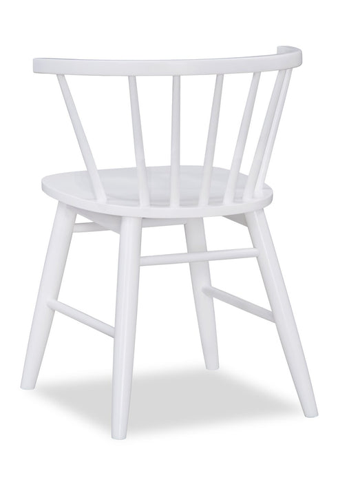 Remi Dining Chair with Curved Spindle-Back - White
