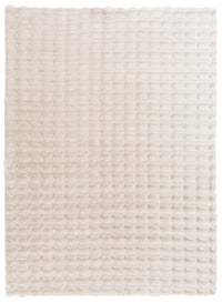Faux Fur Bubble Ivory Area Rug with Memory Foam Backing - 5' x 7'