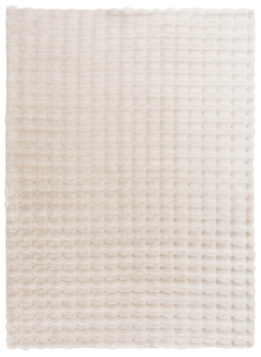 Faux Fur Bubble Ivory Area Rug with Memory Foam Backing - 5' x 7'