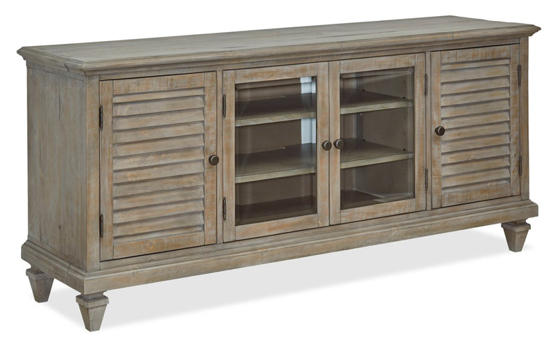 Baron 114\" Rustic 4-Piece Pine Entertainment Centre with Storage and Cable Management for TVs up to 70” - Dovetail Grey