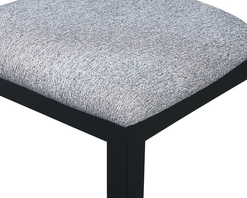 Bryn Dining Chair with Fabric Seat, Slat-Back - Black