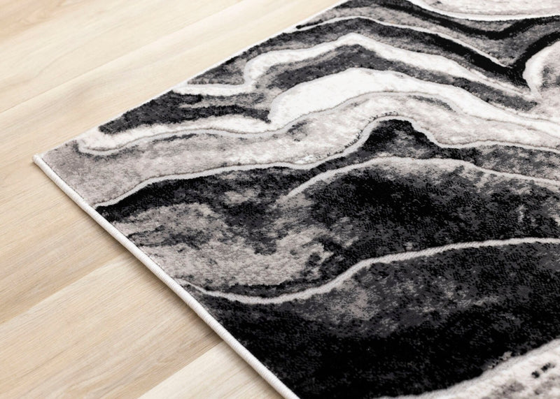 Plasma Black Grey Area Rug - 7'10\" x 10'6\"