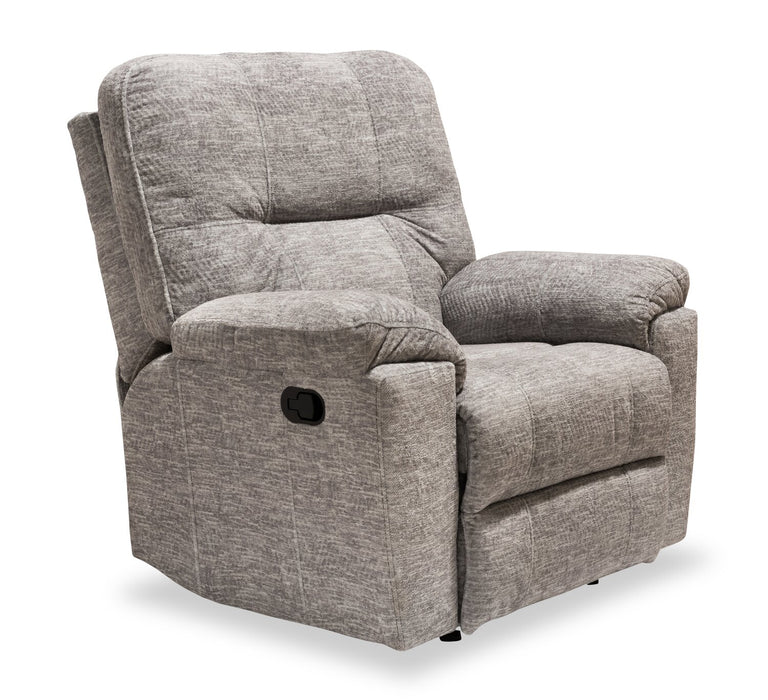 Made in Canada Fynn 40\" Chenille Fabric Glider Reclining Chair - Dove Grey