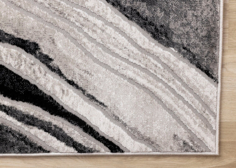 Plasma Black Grey Area Rug - 7'10\" x 10'6\"