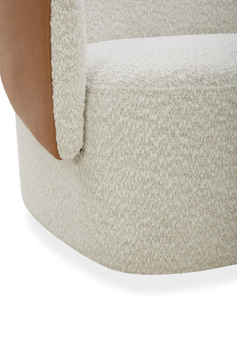 Soho Swivel Accent Chair - Azalea Snow and Dakota Tan