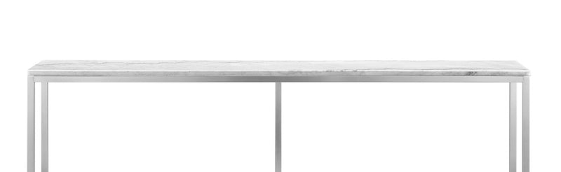 Sampson 72\" Modern Marble Sofa Table - White