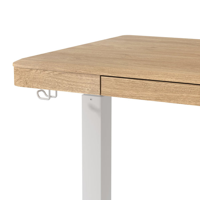 Loft 47.24” Height-Adjustable Office Desk with Storage and Wireless Charging - Natural