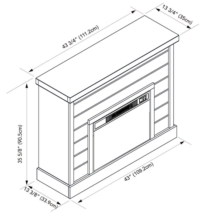 Mehgan 43.8\" Modern Electric Fireplace - White & Brown Two Tone