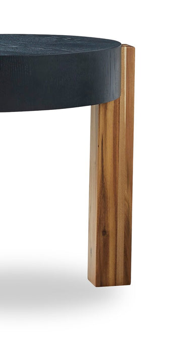 Sutton 42” Modern 2-Pack Round Solid Wood Coffee + End Table - Black