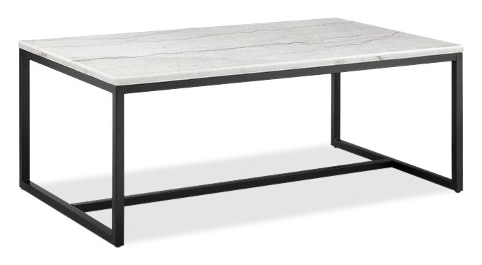 Webber 46\" Modern Marble Coffee Table - White