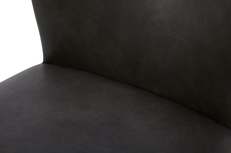 Arlo Dining Chair with Vegan Leather Fabric - Charcoal