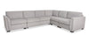 Vault 5-Piece Sectional with Pull-Out Loveseat and Storage Chairs - Grey