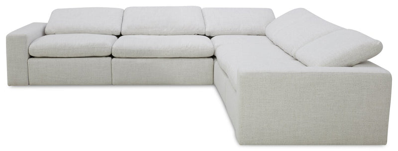 Sky Modular 5-Piece Fabric Power Reclining Sectional with Removable Feather Down Cushions - Nathan Wheat