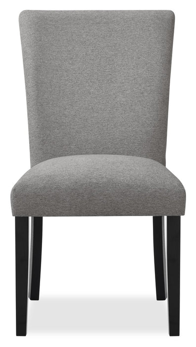 Burk 7pc Dining Set with Table & 6 Chairs, Resin Marble-Look Top, 72\"W - Black/Grey