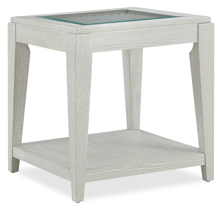 Vida 23” Solid Wood End Table with Shelf - Sand