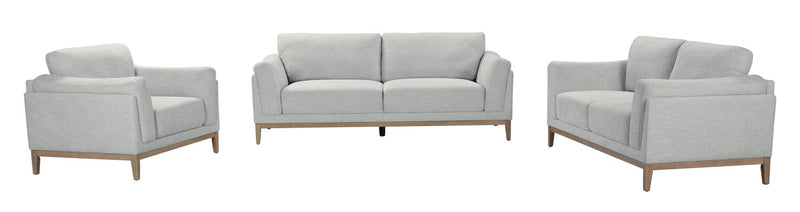 Valley 67.7\" Fabric Loveseat with Rubberwood Base and Legs - Grey