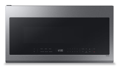 Samsung 2.1 Cu. Ft. Over-the-Range Microwave with 400 CFM and LED Display - Stainless Steel - ME21DG… | Four à micro-ondes à hotte intégrée Samsung de 2,1 pi³ avec 400 pi³/min et affichage à DEL - acier i…
