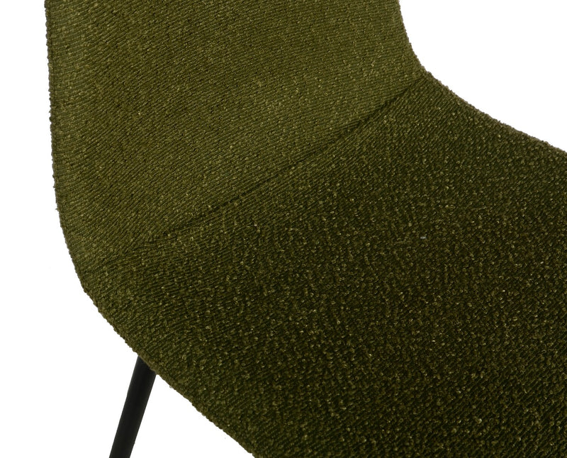 Joss Dining Chair with Polyester Fabric, Metal - Green