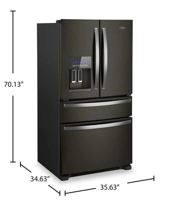 Whirlpool 36\" 24.5 Cu. Ft. French-Door Refrigerator - Black Stainless Steel - WRMF3636RV
