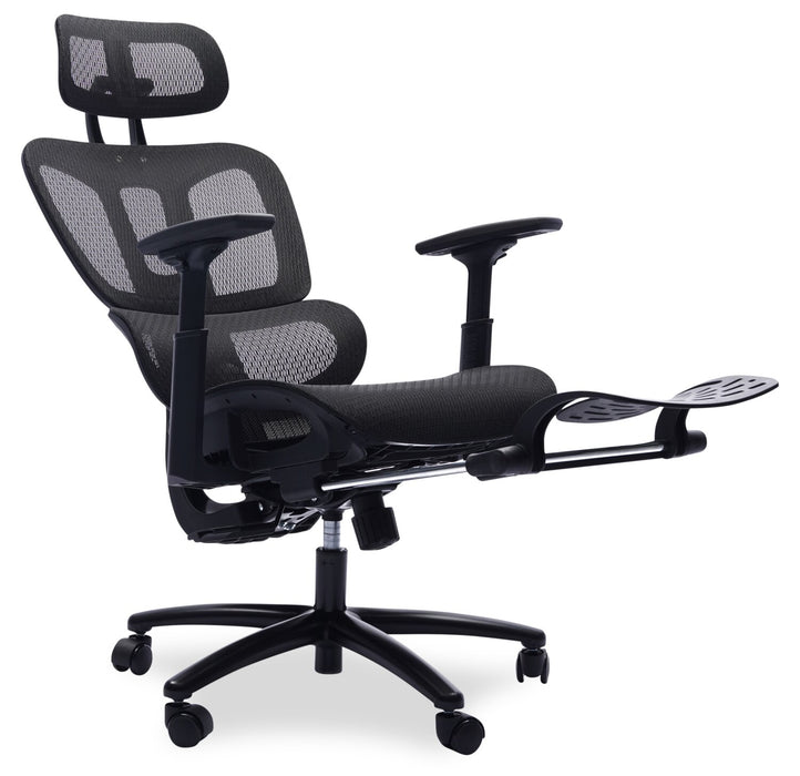 Sealy® Diego 26.3” Adjustable Office Chair with Mesh Padding & Footrest - Black