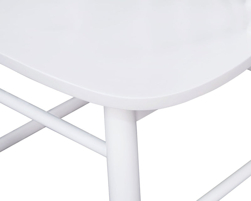 Remi Dining Chair with Curved Spindle-Back - White