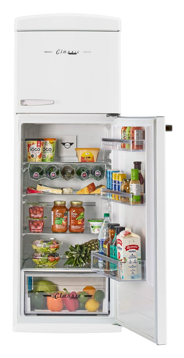 Unique Classic Retro 24\" 11 Cu Ft. Top Freezer Refrigerator – Marshmallow White - UNQ-310L W TM
