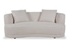Moon 78\" Fabric Curved Loveseat with Accent Pillows - Wooly Almond White