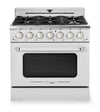 Classic Retro by Unique 36\" 5.2 Cu. Ft. 6-Burner Gas Range with Convection - Marshmallow White - UGP-36CR W