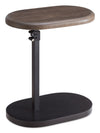 Cedric 18\" Adjustable Accent Table – Walnut Oak and Black