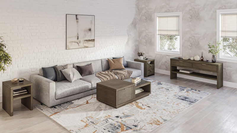 Hatfield 64” Modern Solid Wood Sofa Table with Storage - Homestead Brown