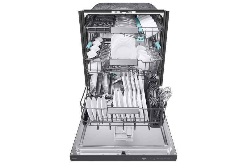 Samsung 24\" 38 dBA Top-Control Dishwasher with AI Wash and Third Rack - Black - DW90F89T0UMTAA