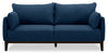 Cindy Crawford Home Gena 78.7\" Linen-Look Fabric Condo Size Sofa with Removable Back Cushions - Midnight Blue