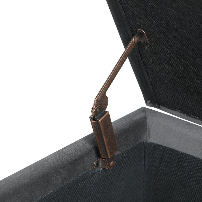 Vivienne 47.25\" Fabric Storage Ottoman - Grey