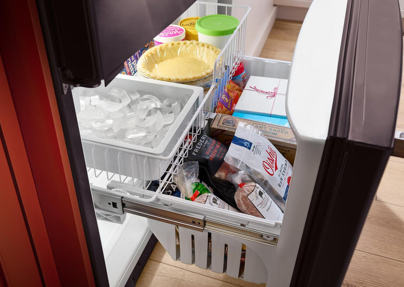 KitchenAid 36\" 20 Cu. Ft. Counter-Depth French-Door Refrigerator - Black Stainless Steel - KRFC136RBS