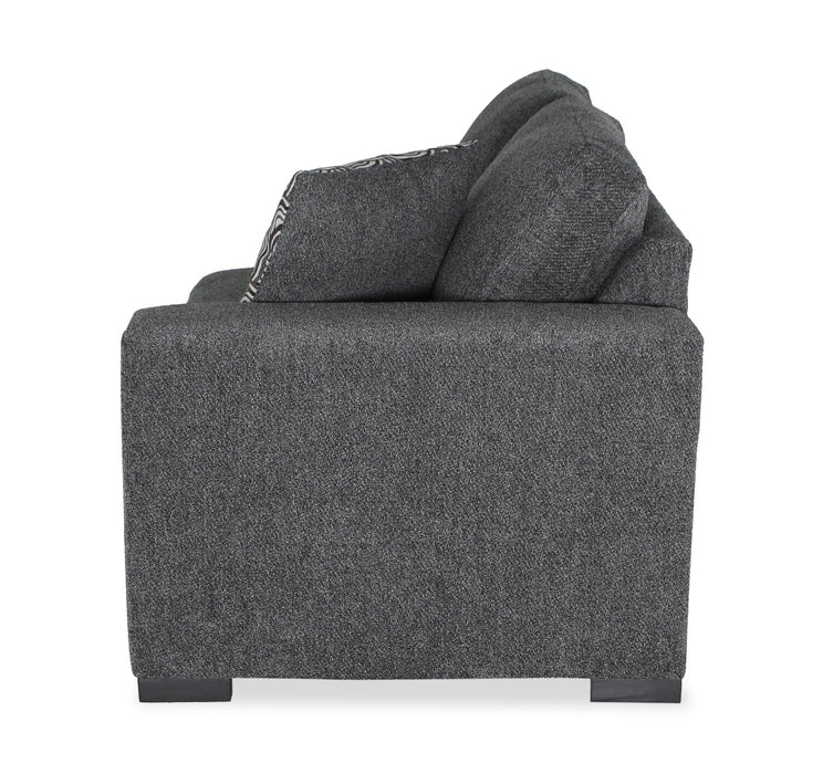 Made in Canada Legend 2-Piece Left-Facing Chenille Fabric Cuddler Sleeper Sectional - Pepper Grey