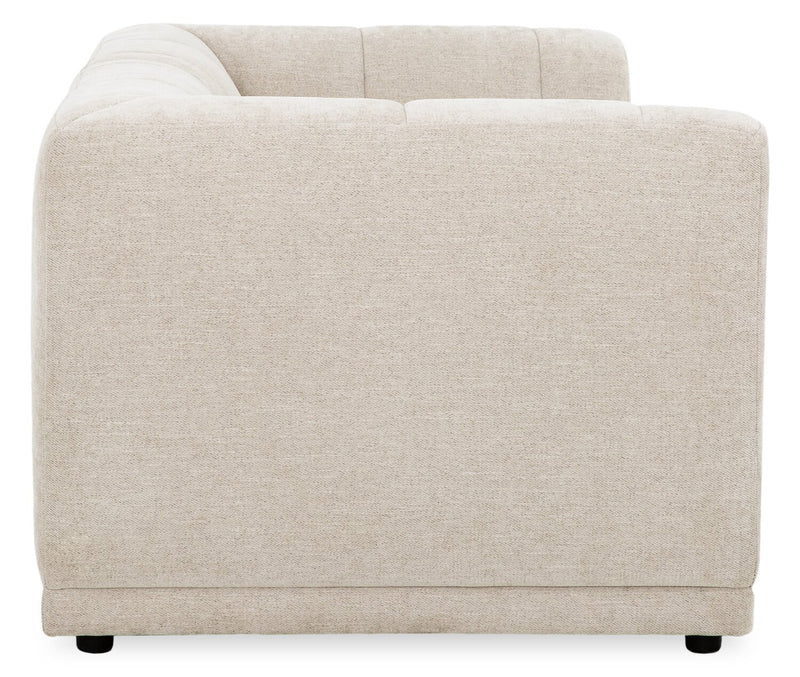 Kort & Co. Oaklyn Modular 77\" Fabric Loveseat with Tufted Seat Cushions - Beige