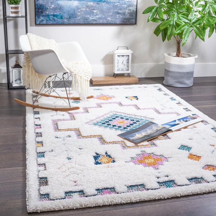 Ellis Multi-Colour Geometric Shag Area Rug - 5'3\" x 7'7\"