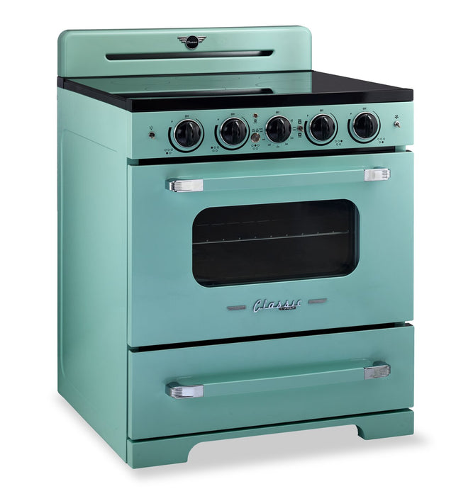 Classic Retro by Unique 30\" 3.9 Cu. Ft. Induction Range - Ocean Mist Turquoise - UNQ-30CR IC T