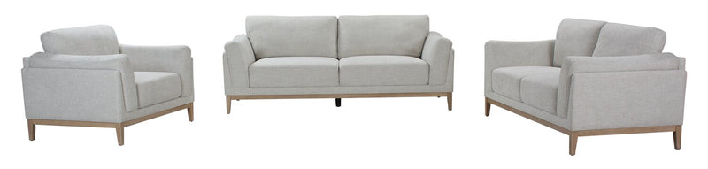 Valley 83.5\" Fabric Sofa with Rubberwood Base and Legs - Sand