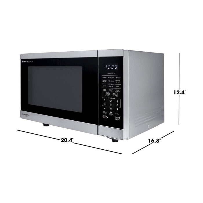 Sharp 1.4 Cu. Ft. Carousel® Countertop Microwave with Inverter Technology - Stainless Steel - SMC1464KSC